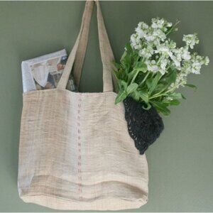 Vintage Susie Tompkins Woven Jute Raffia Wicker Market Tote Shoppers Bag
